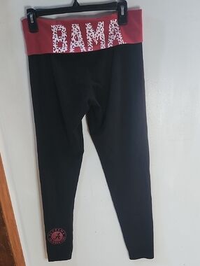 PINK Victoria's Secret Black Leggings with Red Waistband - BAMA